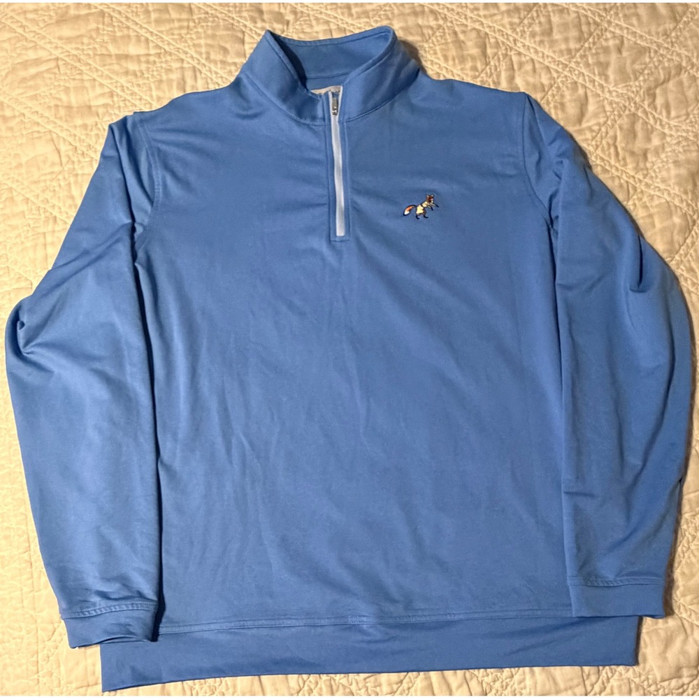 Peter Millar Quarter Zip Pullover Mens XL Blue River Bend Club Perth Performance